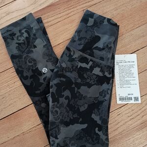 Lululemon Athletica Wunder Train Crop 23" Lace Camouflage Leggings - Black